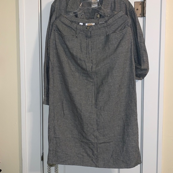 Talbots 2-Piece: Midi Skirt & Jacket, Linen Blend, Houndstooth Check, EUC, Chic! - Picture 3 of 15